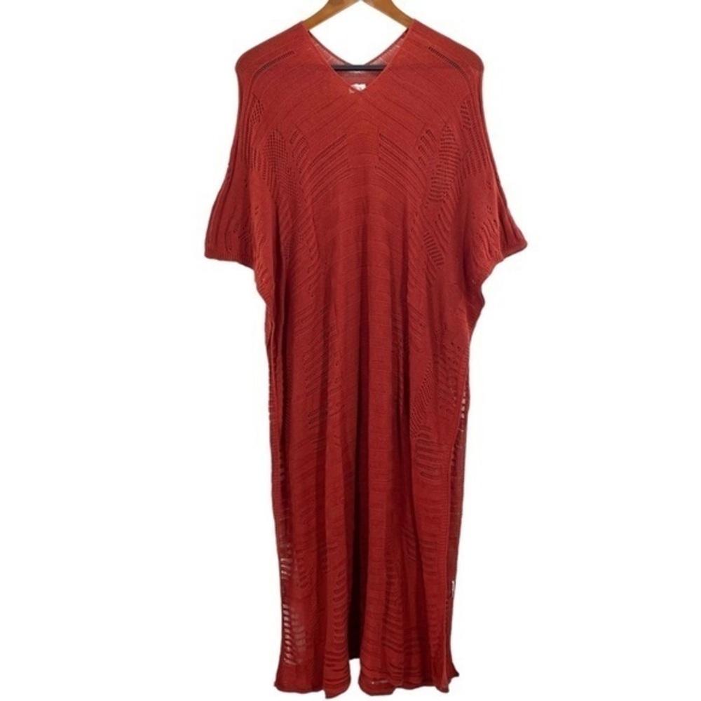 Mersea Crochet Loose Knit Tunic Kaftan Coverup Dress